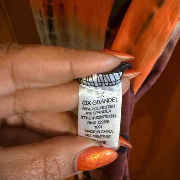 Fashion Nova Tie-Dye Dress in Orange and Black - Picture 5 of 6